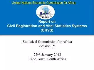 Report on Civil Registration and Vital Statistics Systems (CRVS)