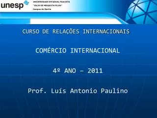 curso de rela es internacionais