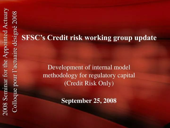 sfsc s credit risk working group update
