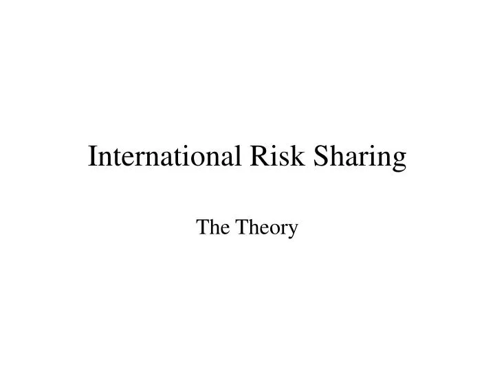 international risk sharing