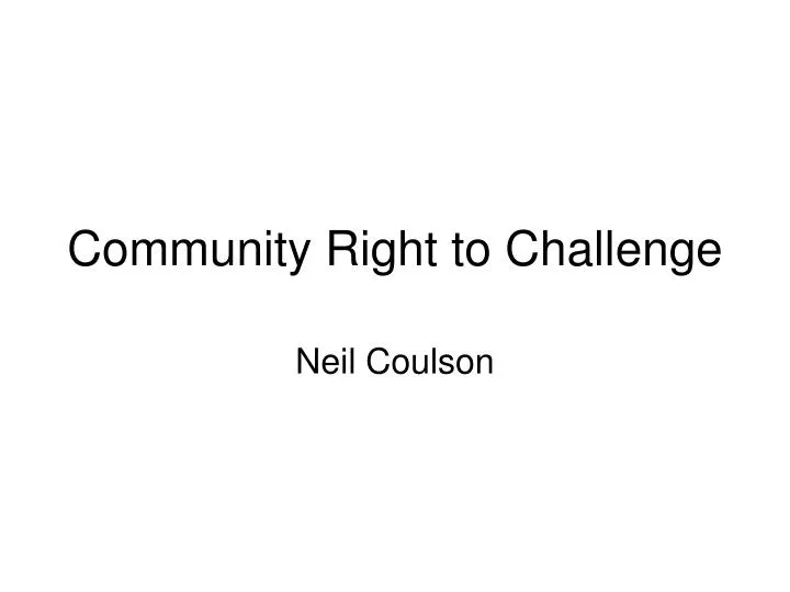 community right to challenge