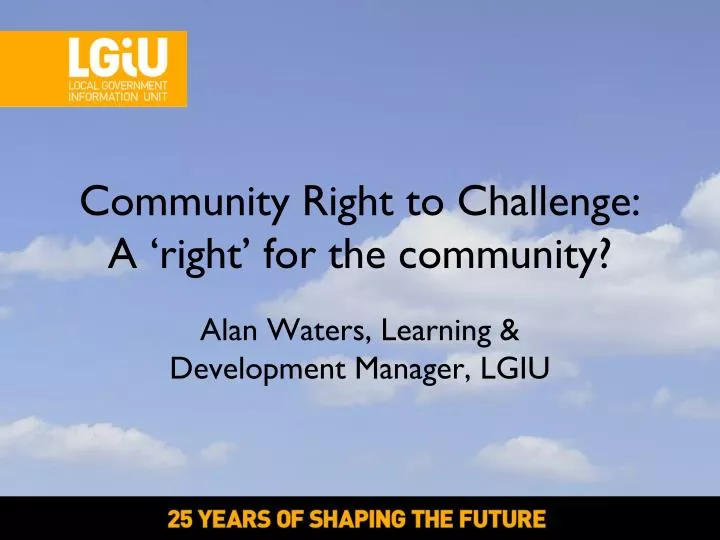 community right to challenge a right for the community