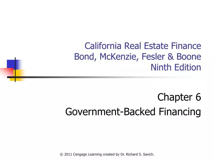 california real estate finance bond mckenzie fesler boone ninth edition