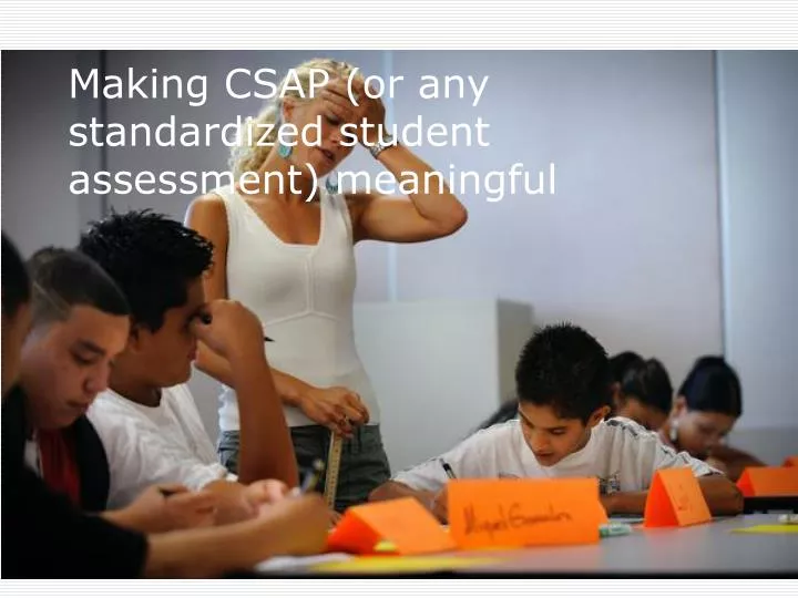 making csap or any standardized student assessment meaningful