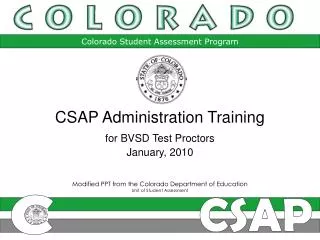 Modified PPT from the Colorado Department of Education Unit of Student Assessment