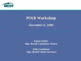 POLR Workshop Agenda
