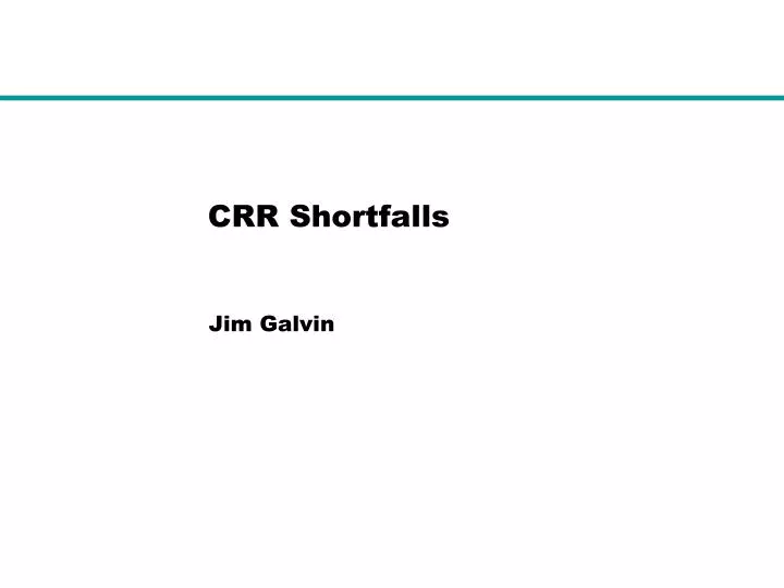 crr shortfalls
