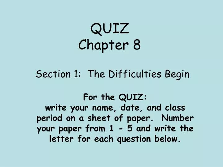 quiz chapter 8