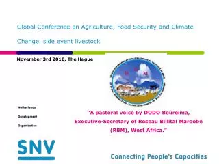 Global Conference on Agriculture, Food Security and Climate Change, side event livestock