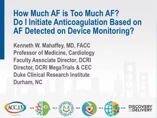 Screening for AF: Key Issues