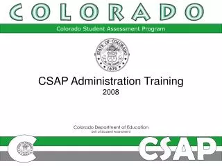 Colorado Department of Education Unit of Student Assessment