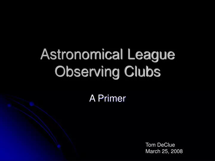 astronomical league observing clubs