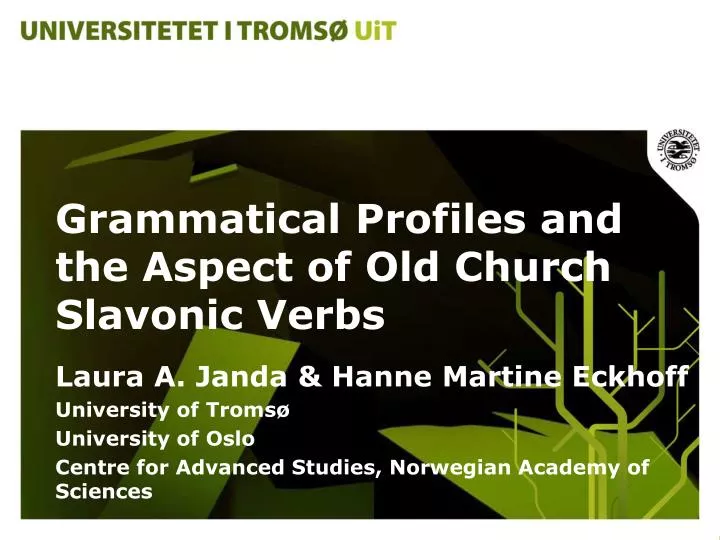 grammatical profiles and the aspect of old church slavonic verbs