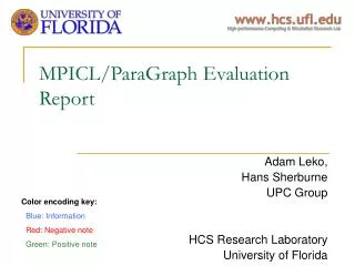 MPICL/ParaGraph Evaluation Report