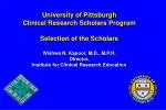 Multidisciplinary Clinical Research Scholars Program - slide 1
