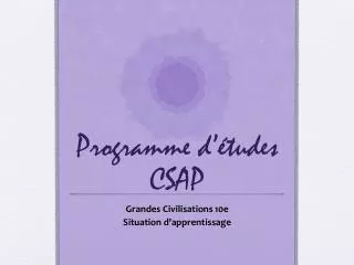 programme d tudes csap