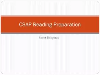 CSAP Reading Preparation