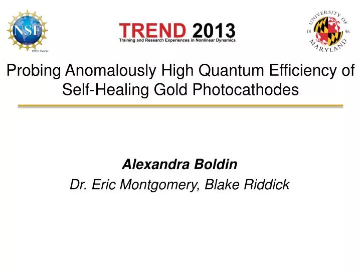 probing anomalously high quantum efficiency of self healing gold photocathodes