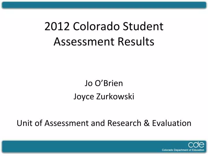 2012 colorado student assessment results