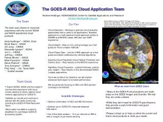The GOES-R AWG Cloud Application Team