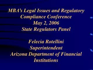 Arizona Department of Financial Institutions Licensing
