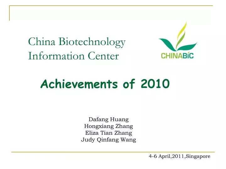 china biotechnology information center achievements of 2010