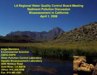 LA Regional Water Quality Control Board Meeting Sediment Pollution Discussion