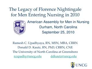 The Legacy of Florence Nightingale for Men Entering Nursing in 2010