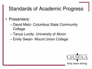 Standards of Academic Progress