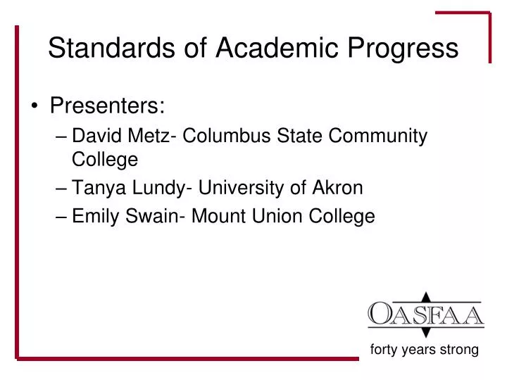 standards of academic progress
