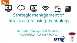 Strategic management of infrastructure using technology