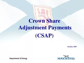 Crown Share Adjustment Payments (CSAP)