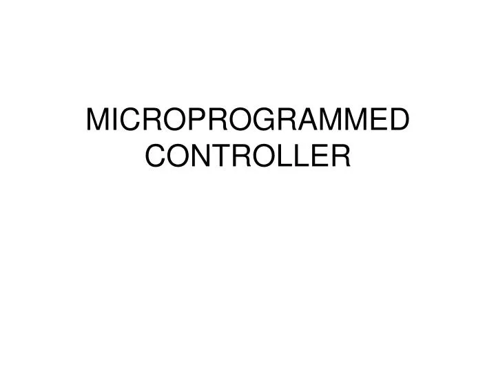 microprogrammed controller