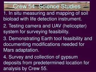 Crew 54- Science Studies