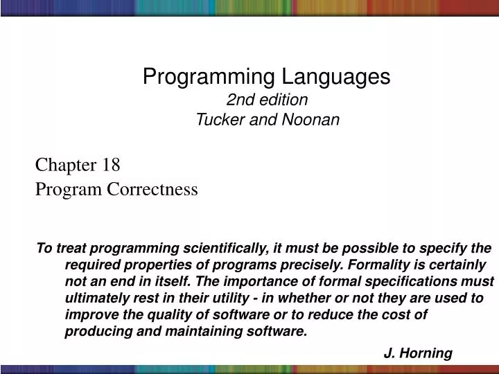 programming languages 2nd edition tucker and noonan