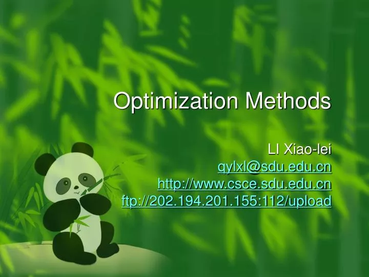 optimization methods