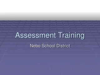 Assessment Training