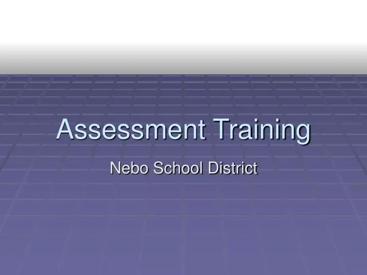 assessment training