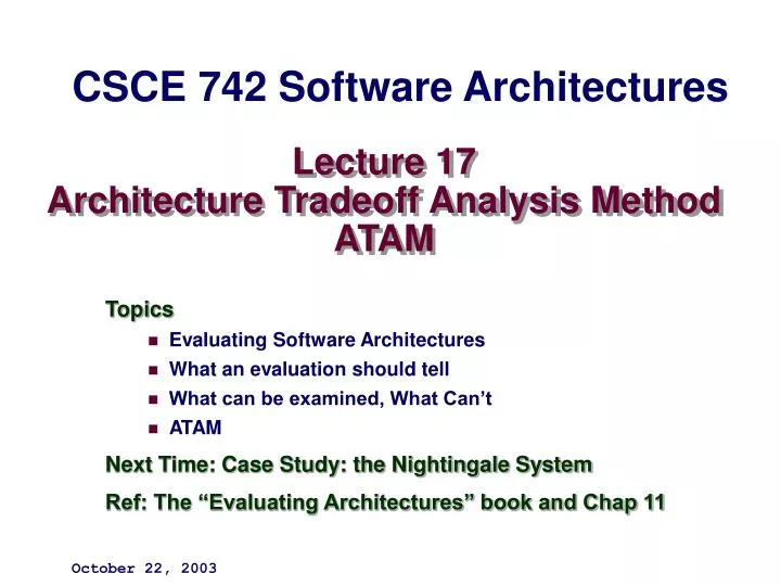 lecture 17 architecture tradeoff analysis method atam