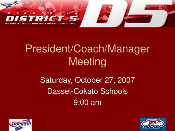 president coach manager meeting