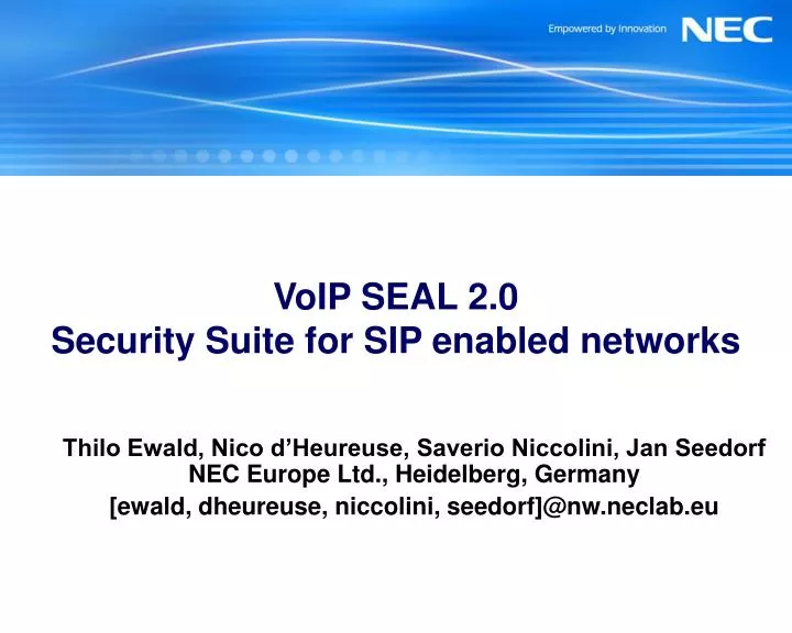 voip seal 2 0 security suite for sip enabled networks