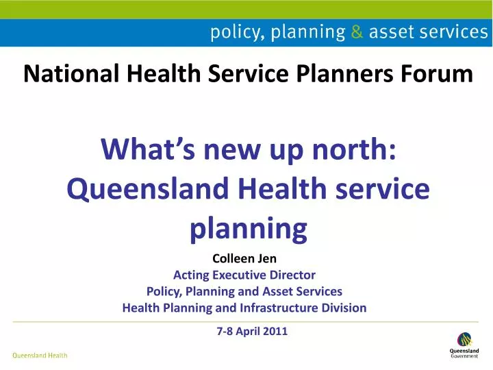 national health service planners forum what s new up north queensland health service planning