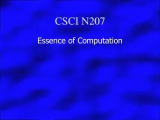 CSCI N207