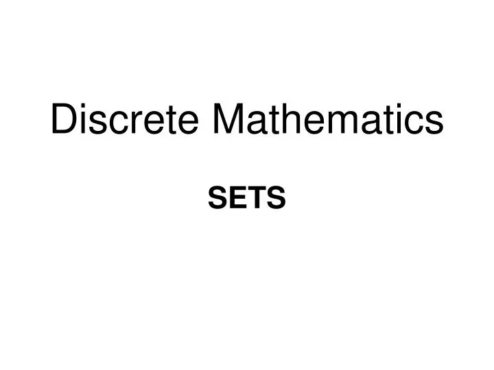 discrete mathematics sets