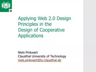 Applying Web 2.0 Design Principles in the Design of Cooperative Applications