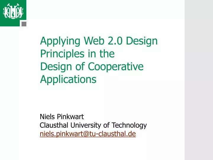 applying web 2 0 design principles in the design of cooperative applications
