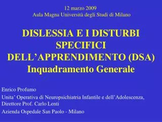 dislessia e i disturbi specifici dell apprendimento dsa inquadramento generale