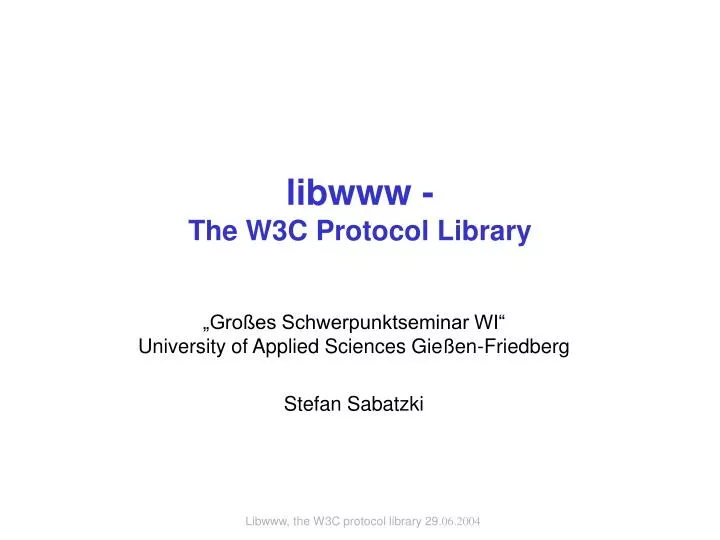 libwww the w3c protocol library