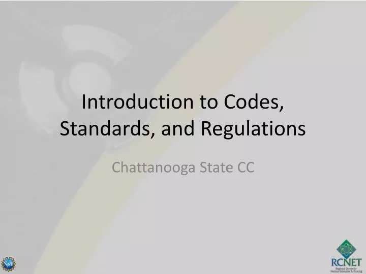introduction to codes standards and regulations