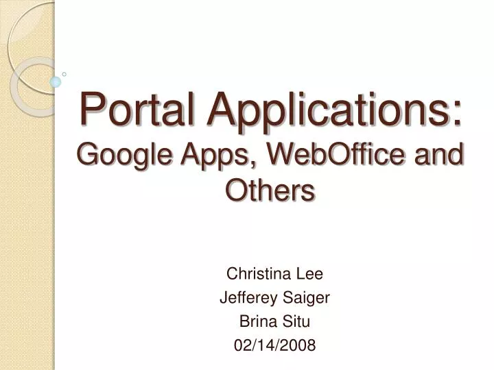 portal applications google apps weboffice and others